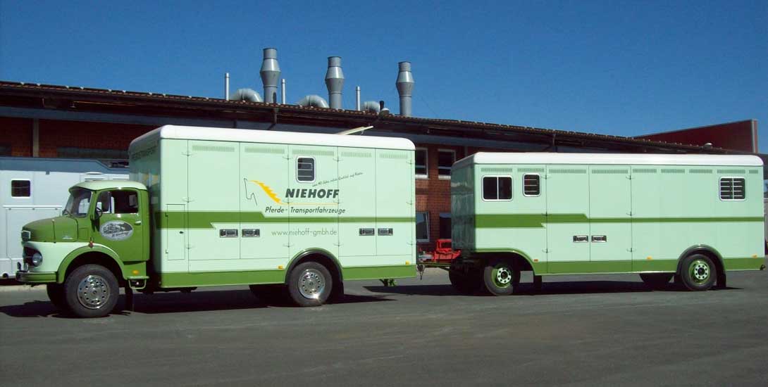 Restored horse transporter with trailer from 1964